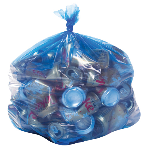 Clear and Blue Recycling Bags