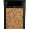TRASH CAN 40GALLON STONE SIDES W/ASHTRAY SSZ-ALP-472-40-STO