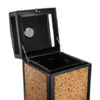 TRASH CAN 40GALLON STONE SIDES W/ASHTRAY SSZ-ALP-472-40-STO