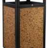 TRASH CAN 40GALLON STONE SIDES W/ASHTRAY SSZ-ALP-472-40-STO