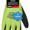 HYDROFLECTOR 1786P-L Waterproof Protective Gloves, Men's, L, Knit Wrist Cuff, Latex Coating, Acrylic Glove, Black/Green